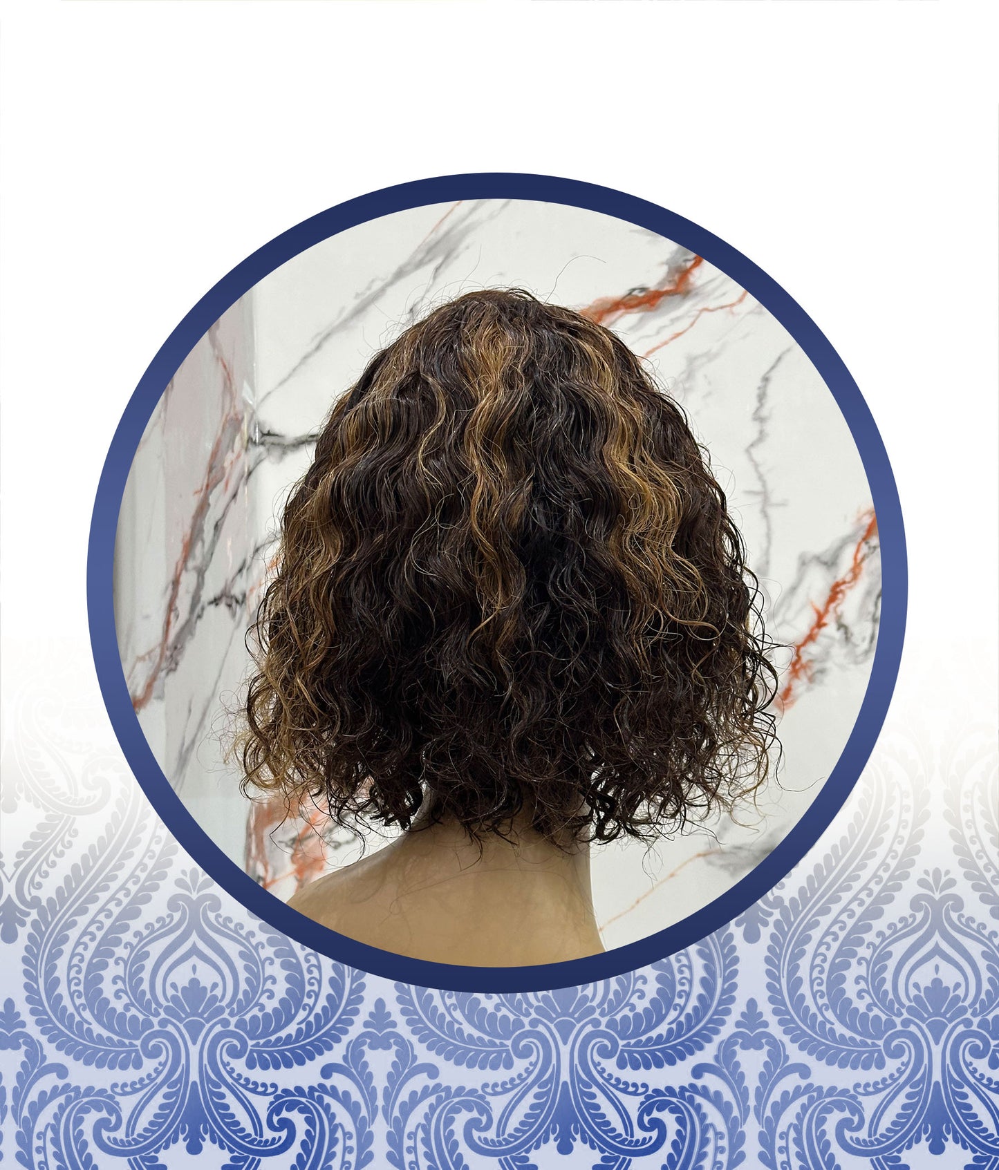 10" highlighted waterwave Glueless lace frontal wig