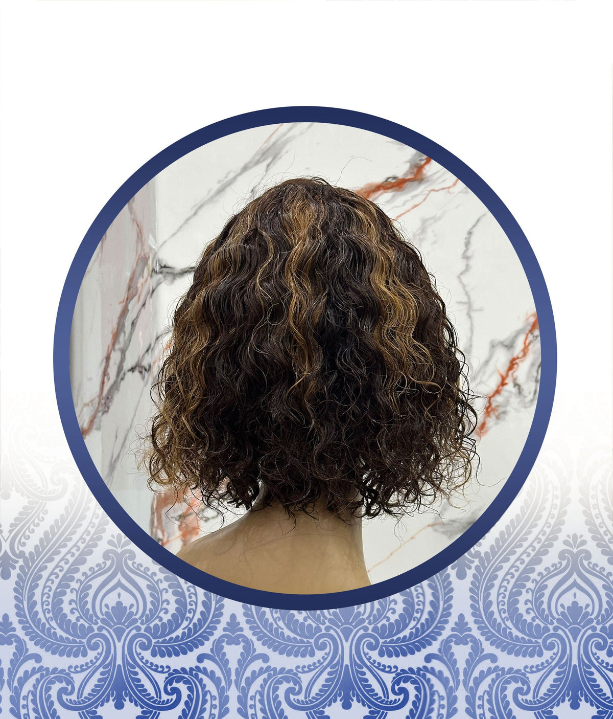 10" highlighted waterwave Glueless lace frontal wig